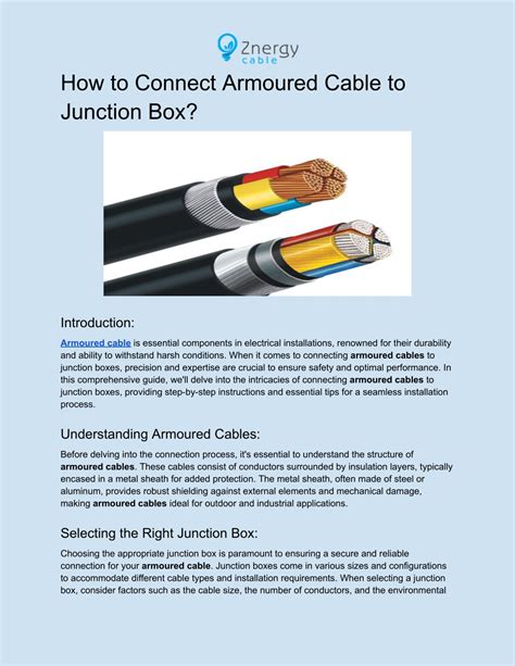 how to connect armoured cable or mc to junction box|working with an armored cable.